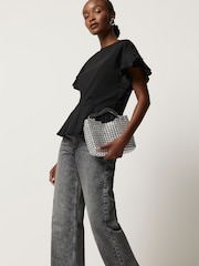 River Island Black Pleated Hem Blouses - Image 1 of 6