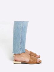 River Island Brown Woven Mule Flat Sandals - Image 1 of 5