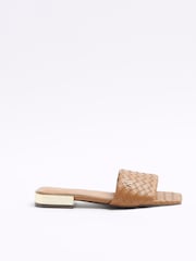 River Island Brown Woven Mule Flat Sandals - Image 2 of 5