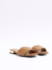 River Island Brown Woven Mule Flat Sandals - Image 3 of 5
