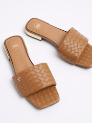 River Island Brown Woven Mule Flat Sandals - Image 4 of 5