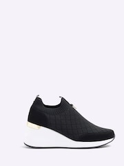 River Island Black Elastic Wedge Runner Trainers - Image 2 of 5
