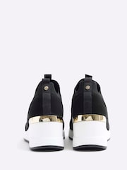 River Island Black Elastic Wedge Runner Trainers - Image 5 of 5