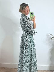 Style Cheat Leopard Print Daphne Belted Shirt Dress - Image 3 of 4