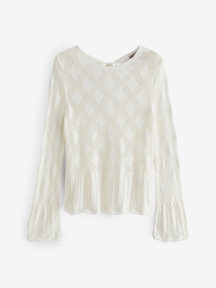 River Island White Crochet Tie Back Top - Image 5 of 5