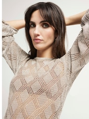River Island Bronze Crochet Tie Back Top - Image 4 of 4