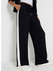 Черный - Широкие спортивные брюки с полосками по бокам River Island Petite - Изображение 6 из 8