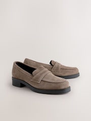 Mink Leather Forever Comfort® Round Toe Leather Loafers - Image 1 of 10