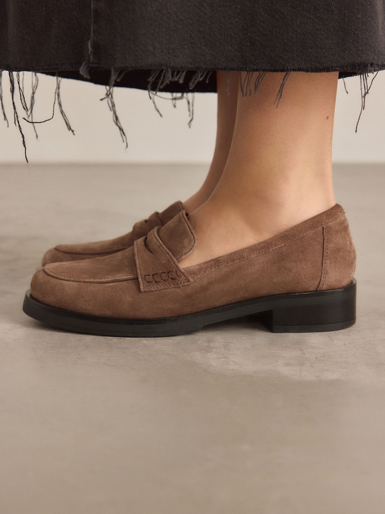 Mink Leather Forever Comfort® Round Toe Leather Loafers - Image 5 of 10