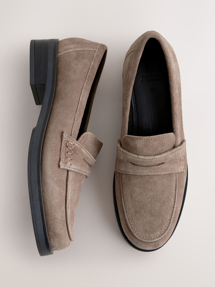 Mink Leather Forever Comfort® Round Toe Leather Loafers - Image 6 of 10