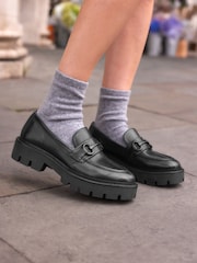 Black Forever Comfort® Leather Chunky Loafers - Image 1 of 10
