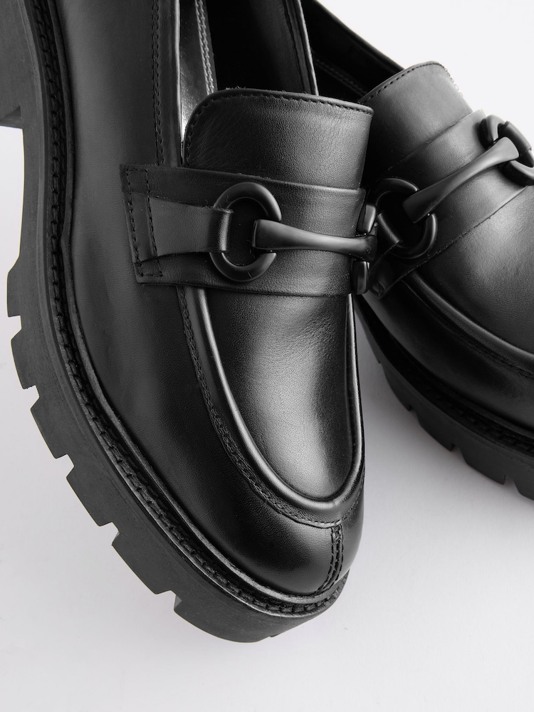 Black Forever Comfort® Leather Chunky Loafers - Image 10 of 10