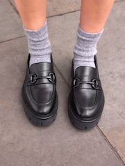 Black Forever Comfort® Leather Chunky Loafers - Image 4 of 10