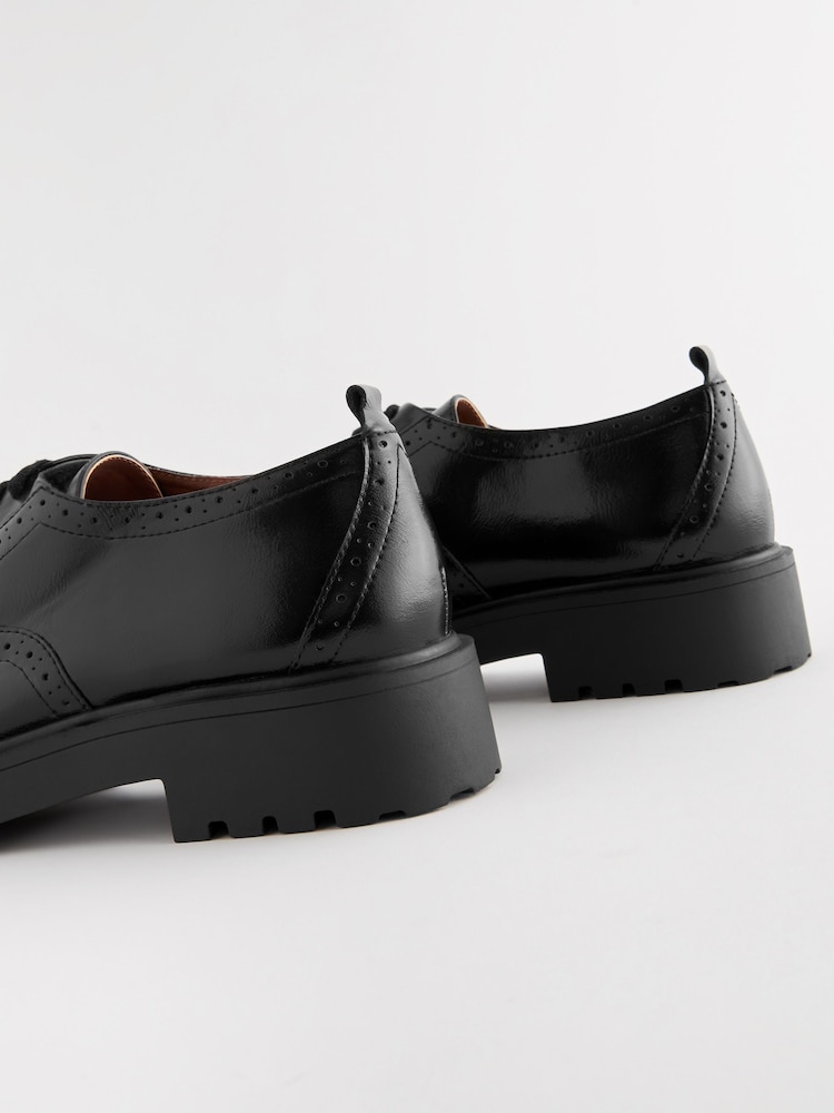 Black Standard/Wide Fit Forever Comfort® Chunky Brogue Lace-Up Shoes - Image 8 of 8