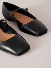 Black Signature Leather Square Toe Mary Jane Shoes - Image 4 of 6