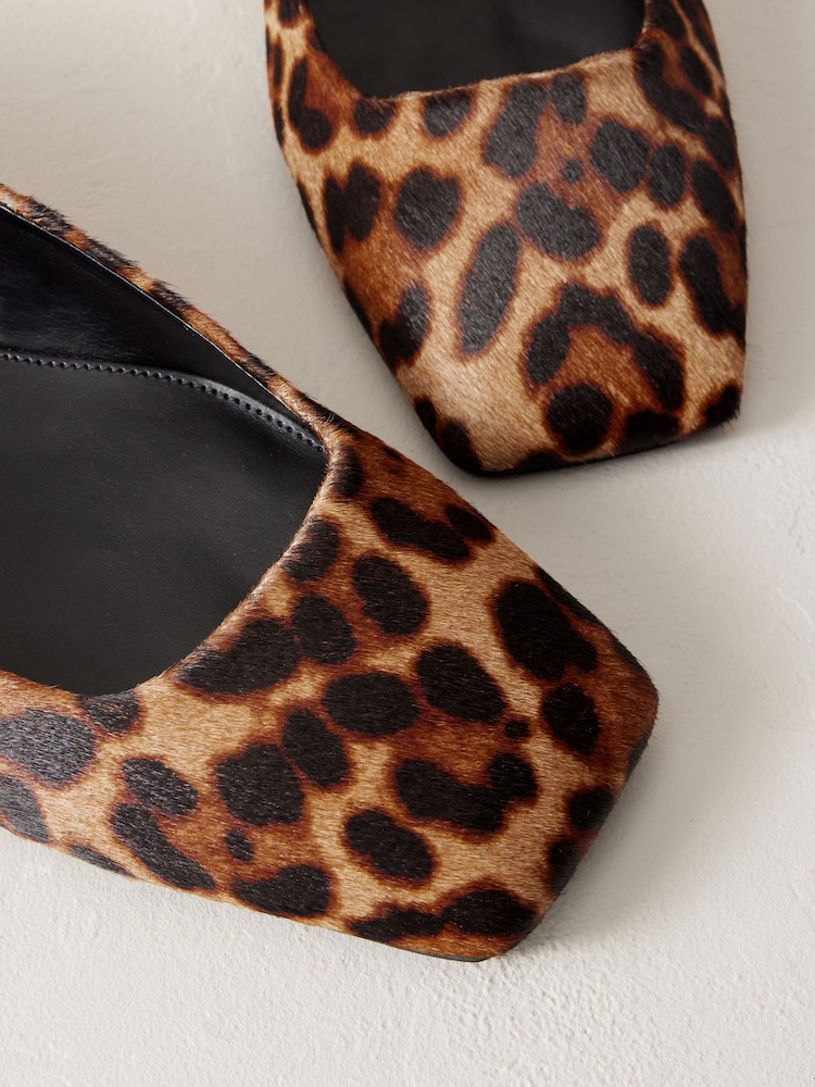 Leopard - Signature Square Toe Mary Jane Sko i skinn - Image 10 of 11