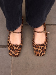 Leopard Signature Leather Square Toe Mary Jane Shoes - Image 5 of 11