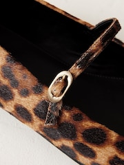 Leopard Signature Leather Square Toe Mary Jane Shoes - Image 9 of 11