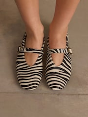 Zebra Standard/Wide Fit Signature Leather Mary Jane Shoes - Image 2 of 9