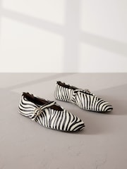 Zebra Standard/Wide Fit Signature Leather Mary Jane Shoes - Image 4 of 9