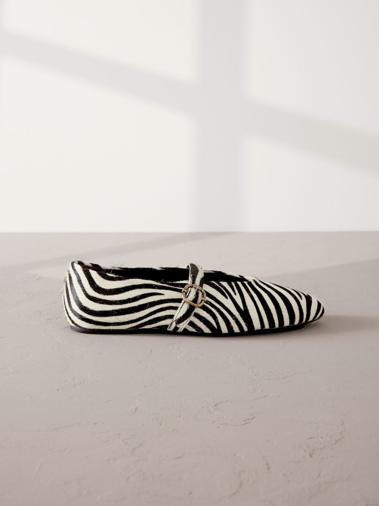 Zebra Standard/Wide Fit Signature Leather Mary Jane Shoes - Image 5 of 9