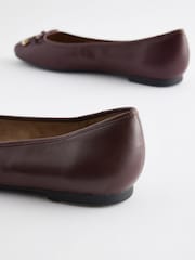 Burgundy Red Forever Comfort® Round Toe Leather Ballerina Shoes - Image 7 of 8