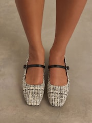 Blue & White Standard/Wide Fit Forever Comfort® Square Toe Mary Jane Shoes - Image 3 of 9