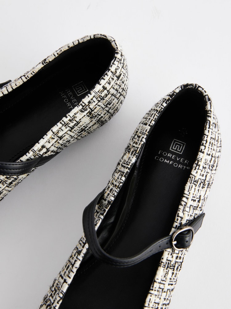 Blue & White Standard/Wide Fit Forever Comfort® Square Toe Mary Jane Shoes - Image 9 of 9