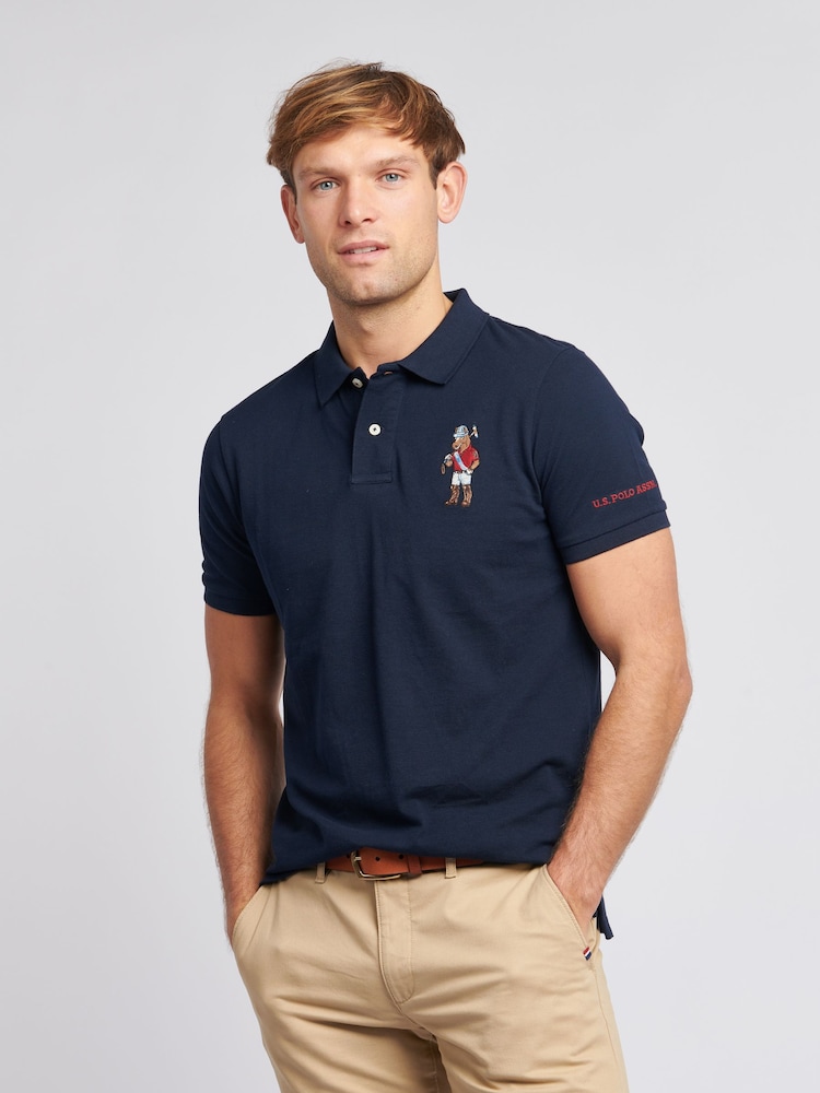 Associação de Polo dos EUA. Camisa polo masculina Chuck Piqué Regular fit 100% algodão - Imagem 6 de 6