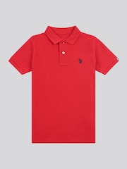 U.S. Polo Assn. Red Boys Double Horsemen 100% Cotton Polo Shirt - Image 5 of 8