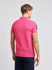 وردي - U.S. Polo Assn. Regular Fit Mens Player 3 Pique 100% Cotton Polo Shirt - صورة 2 من 8