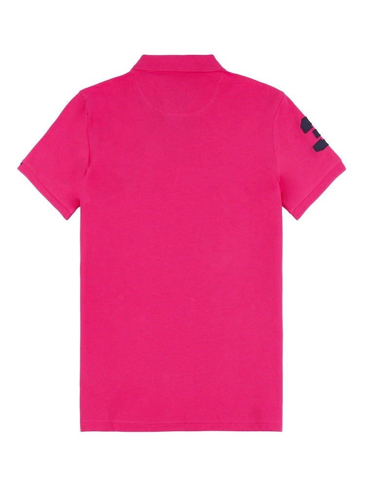 U.S. Polo Assn. Pink Regular Fit Mens Player 3 Pique 100% Cotton Polo Shirt - Image 7 of 8