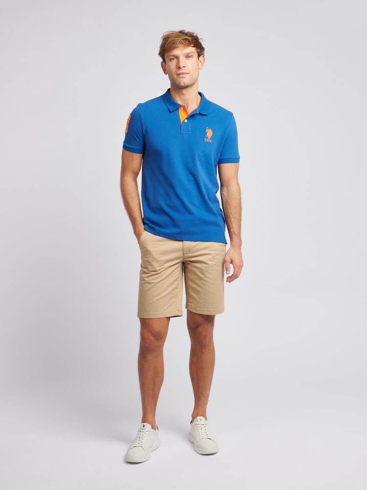 U.S. Polo Assn. Dark Blue Regular Fit Mens Player 3 Pique 100% Cotton Polo Shirt - Image 3 of 8