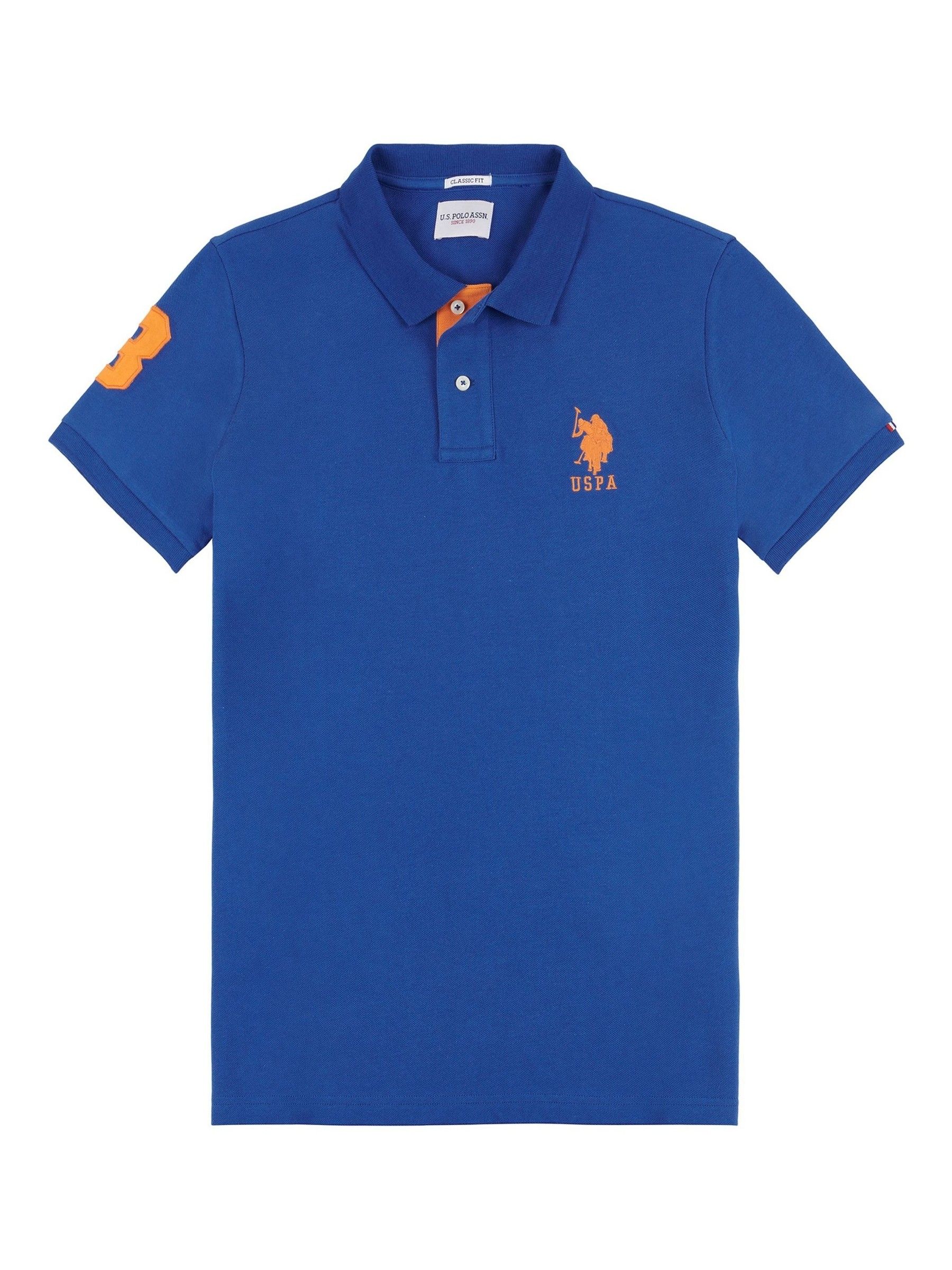 U.S. Polo Assn. Dark Blue Regular Fit Mens Player 3 Pique 100% Cotton Polo  Shirt
