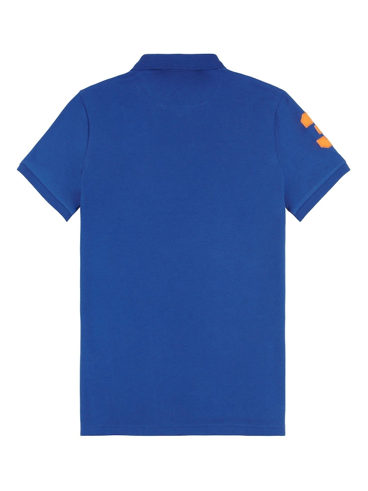 U.S. Polo Assn. Dark Blue Regular Fit Mens Player 3 Pique 100% Cotton Polo Shirt - Image 7 of 8