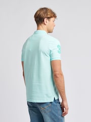 U.S. Polo Assn. Blue Regular Fit Mens Player 3 Pique 100% Cotton Polo Shirt - Image 2 of 7