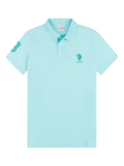U.S. Polo Assn. Blue Regular Fit Mens Player 3 Pique 100% Cotton Polo Shirt - Image 5 of 7