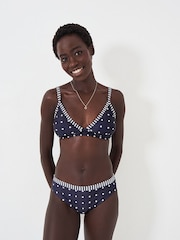 Crew Clothing Blue Triangle Polka Dot Bikini Top - Image 1 of 5