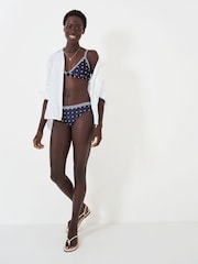 Crew Clothing Blue Triangle Polka Dot Bikini Top - Image 4 of 5