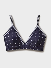 Crew Clothing Blue Triangle Polka Dot Bikini Top - Image 5 of 5