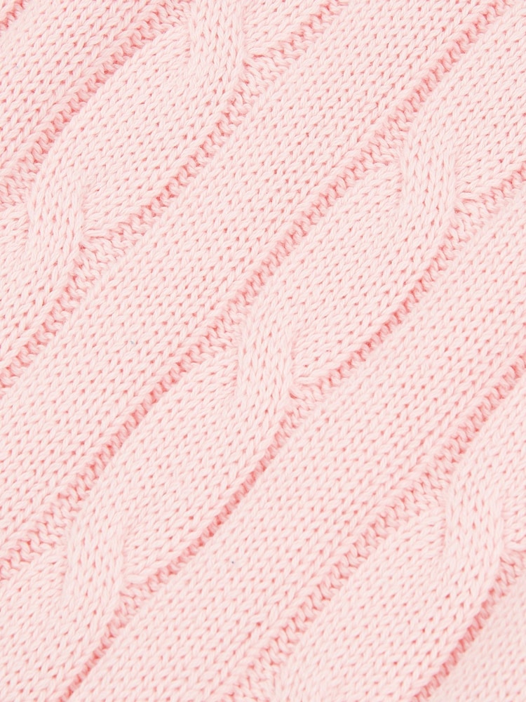U.S. Polo Assn. Pink Womens V-Neck Cable Knit Jumper - Image 7 of 7