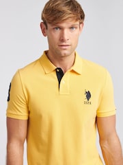 U.S. Polo Assn. Yellow Regular Fit Mens Player 3 Pique 100% Cotton Polo Shirt - Image 5 of 9