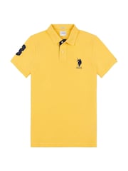 U.S. Polo Assn. Yellow Regular Fit Mens Player 3 Pique 100% Cotton Polo Shirt - Image 7 of 9