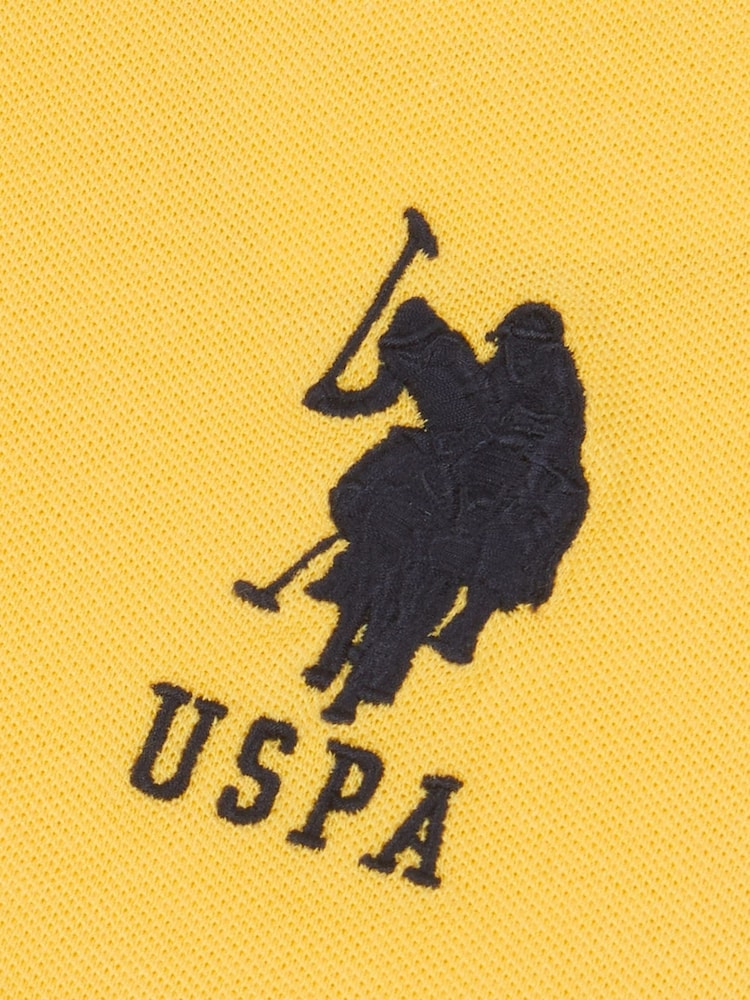 U.S. Polo Assn. Yellow Regular Fit Mens Player 3 Pique 100% Cotton Polo Shirt - Image 9 of 9