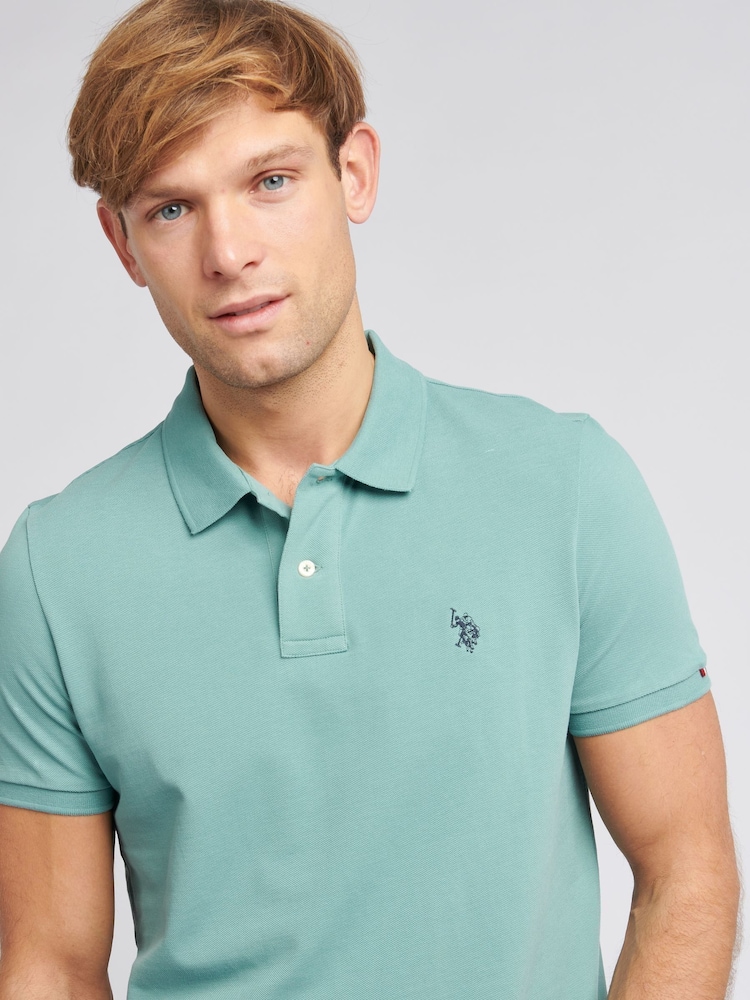 U.S. Polo Assn. Sky Blue Regular Fit Pique 100% Cotton Polo Shirt - Image 2 of 8