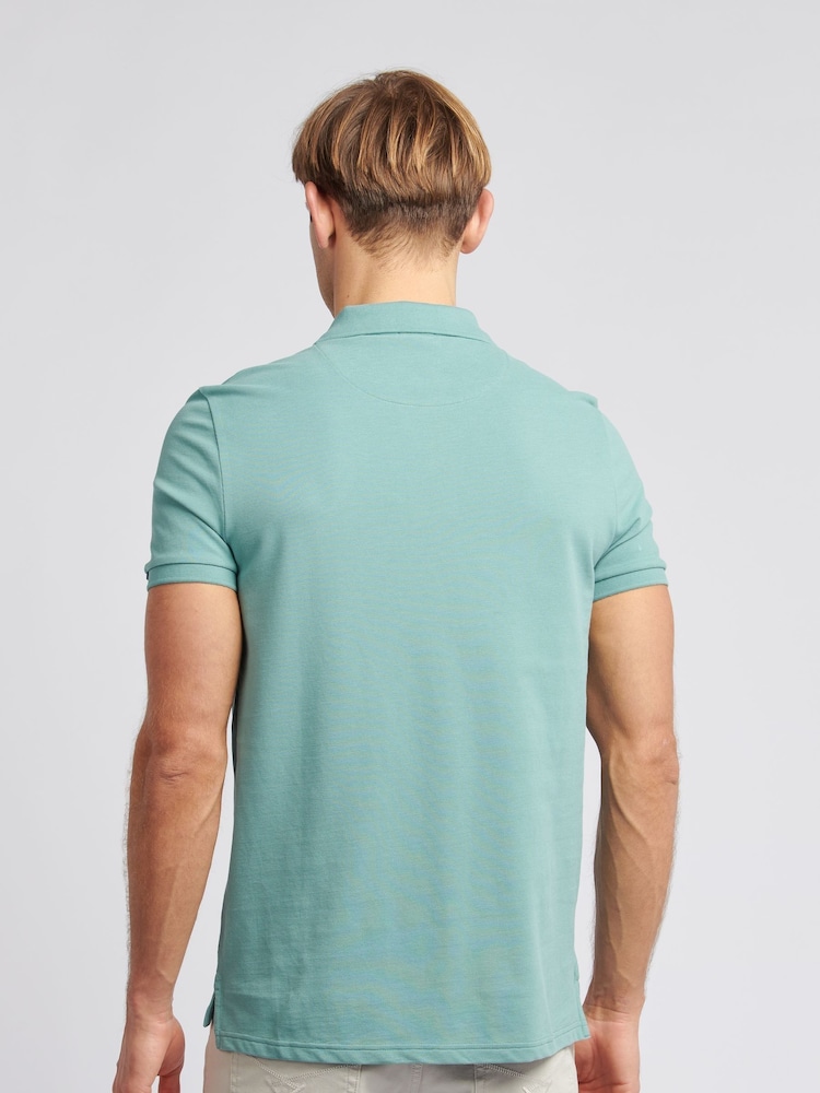 U.S. Polo Assn. Sky Blue Regular Fit Pique 100% Cotton Polo Shirt - Image 4 of 8