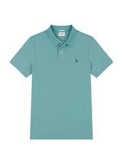 U.S. Polo Assn. Sky Blue Regular Fit Pique 100% Cotton Polo Shirt - Image 6 of 8