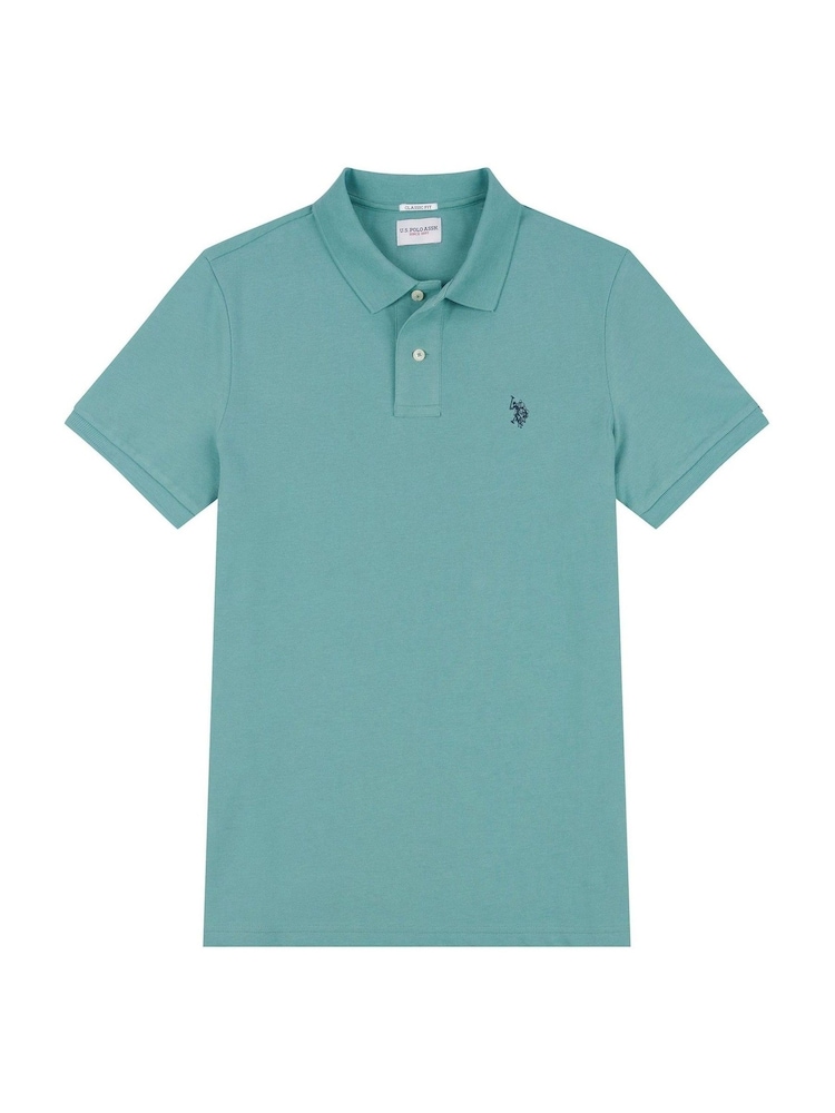 U.S. Polo Assn. Sky Blue Regular Fit Pique 100% Cotton Polo Shirt - Image 6 of 8