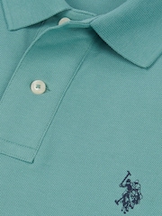 U.S. Polo Assn. Sky Blue Regular Fit Pique 100% Cotton Polo Shirt - Image 8 of 8