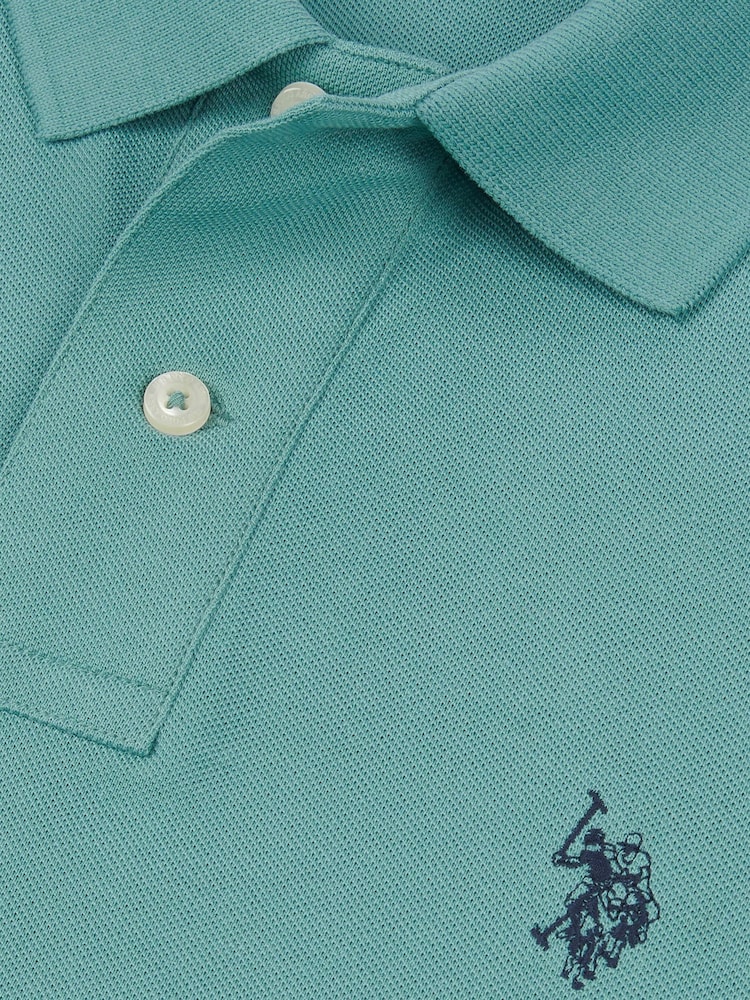 U.S. Polo Assn. Sky Blue Regular Fit Pique 100% Cotton Polo Shirt - Image 8 of 8